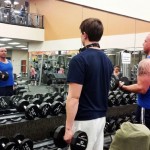 father and son training weights